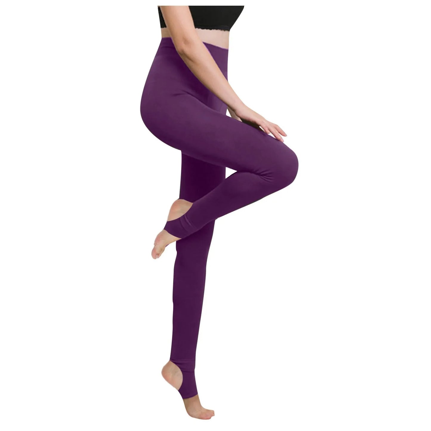 Women's Autumn Winter One-Piece Footed Leggings Stretchy Slimming Warm Leggings Versatile Pantyhose for Commuting Outerwear
