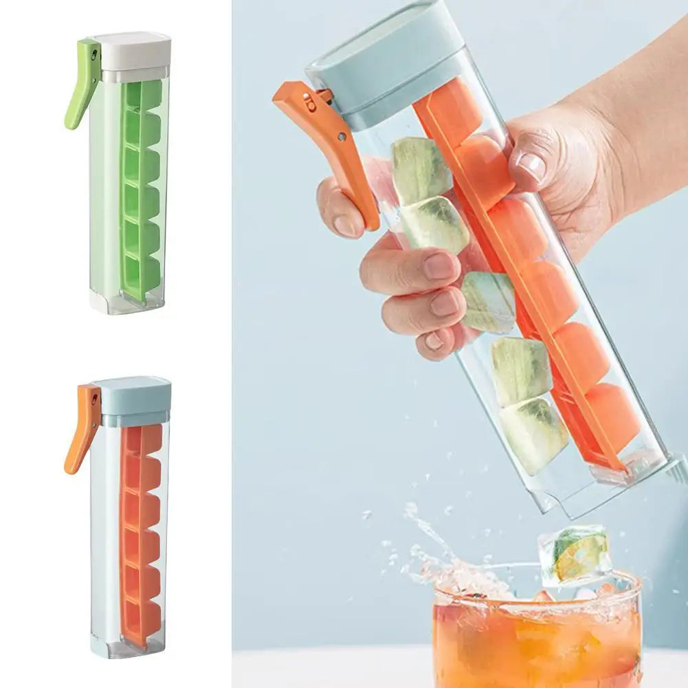 Food Grade Silicone Ice Cube Mold with One‑Press Storage Box Whiskey Ice Cube Maker for Home Bar Kitchen Tools