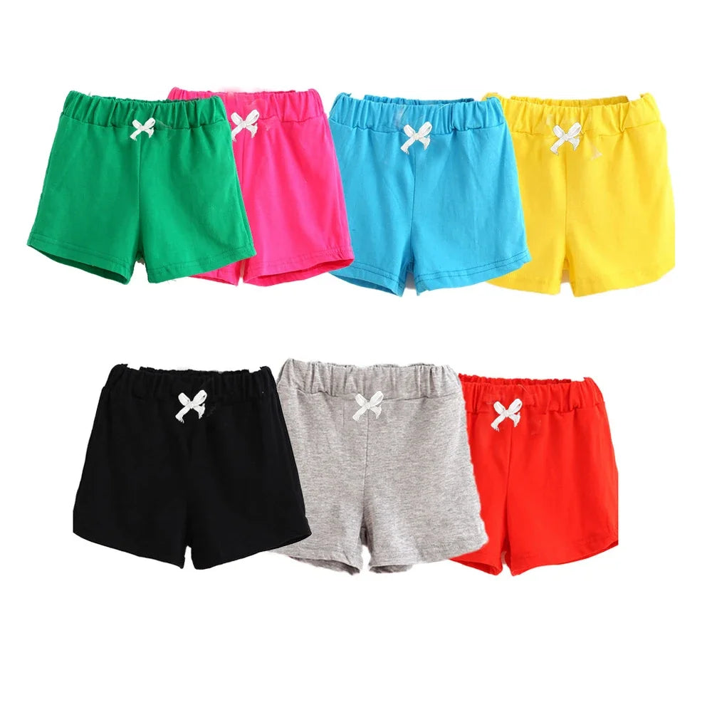 Baby Girls Boys Shorts 2024 Summer Children's Beach Short Pant Kids Candy Color Pants Toddler Sports Drawstring Trousers Casual