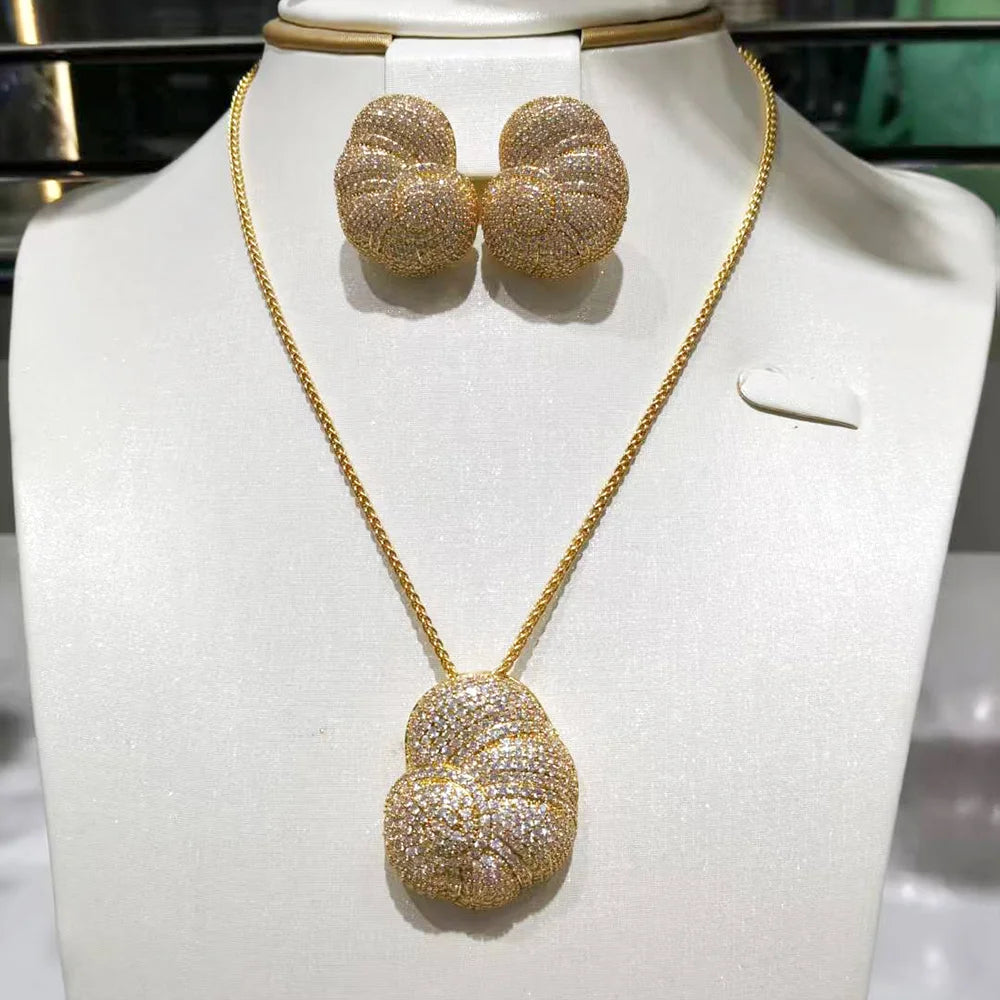 GODKI New Bowknot African Jewelry Sets for Women Wedding Luxury Naija Dubai Jewelry Set Cubic Zirconia Bridal Jewelry Sets
