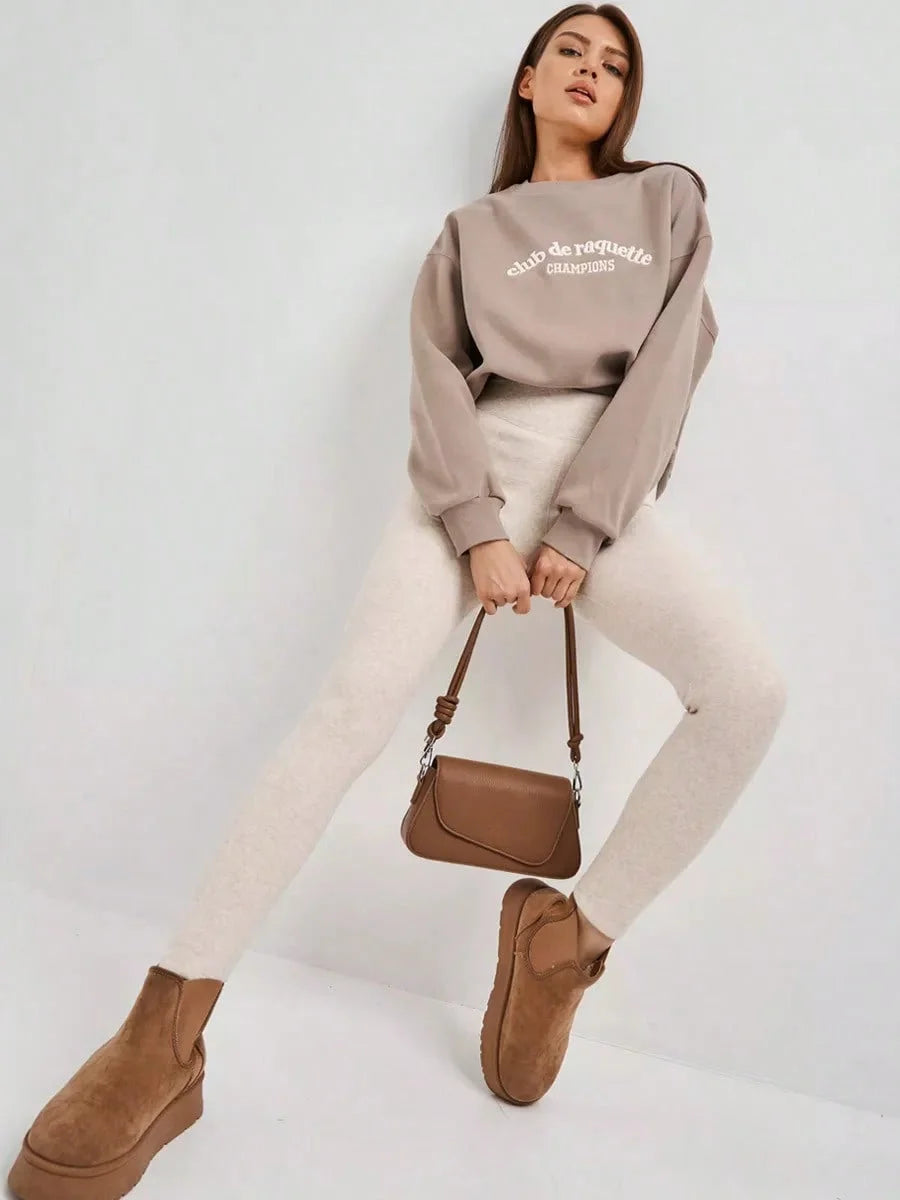 Women's Winter Leggings Thermal Velvet Cotton Slimming Tights with Fleece Pant Apricot Stretch Gray Thick Warm Thermo Leggings