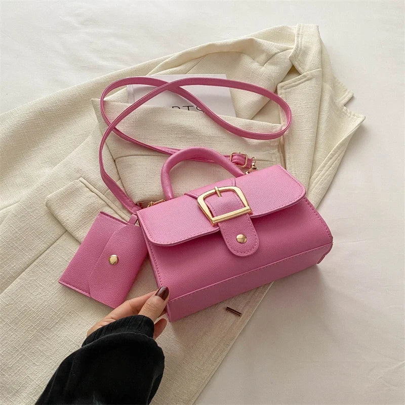 7 Color Pu Leather Ladies Brand Shoulder Bag With Coin Purse Crossbody Small Phone Bag Female Flap Messenger Bag Silver