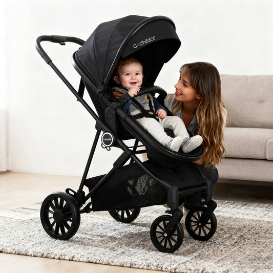 Foldable newborn stroller, Baby Stroller 2-in-1, outdoor camping vehicle, can be pushed in both directions, Christmas gifts