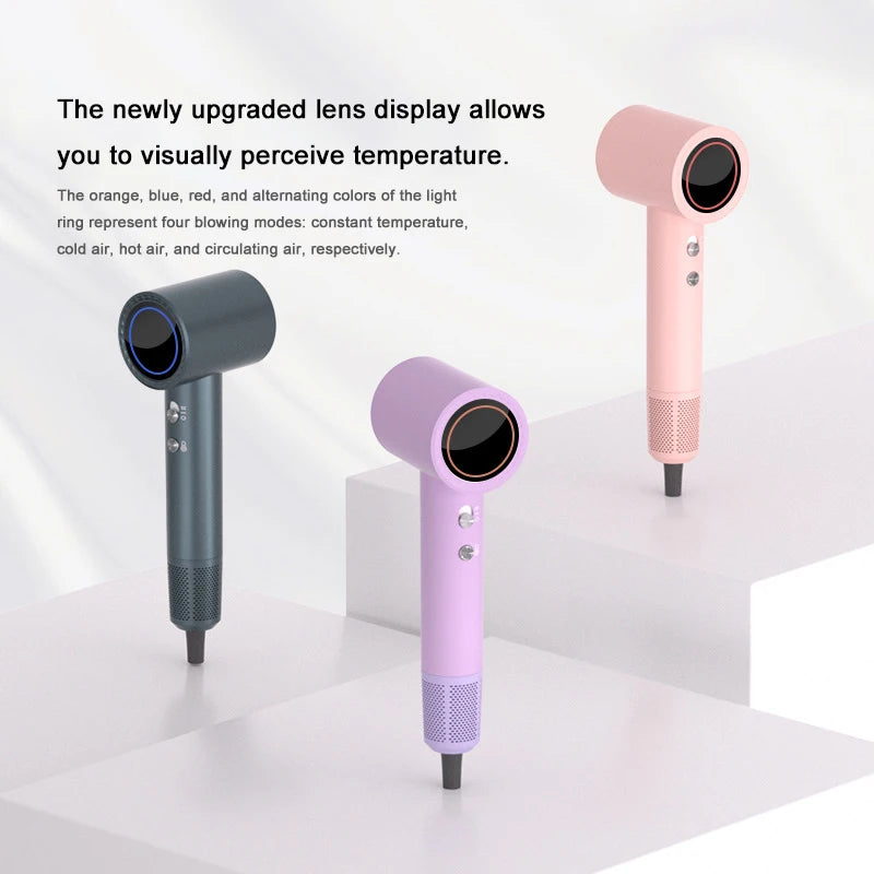 Negative ion and water ion hair dryer, high airflow for home use, 8 drying modes, deep conditioning for frizzy hair.