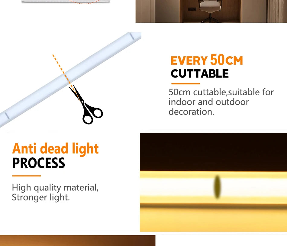 COB LED Strip 360leds/M High Bright EU Plug 220V CRI RA90 Waterproof Outdoor Garden FOB LED Tape For Bedroom Kitchen Lighting