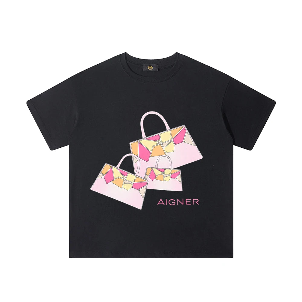 Girls' T-shirt, pure cotton summer new fashion short sleeved T-shirt, baby girl children's T-shirt, luxurious design sportswear