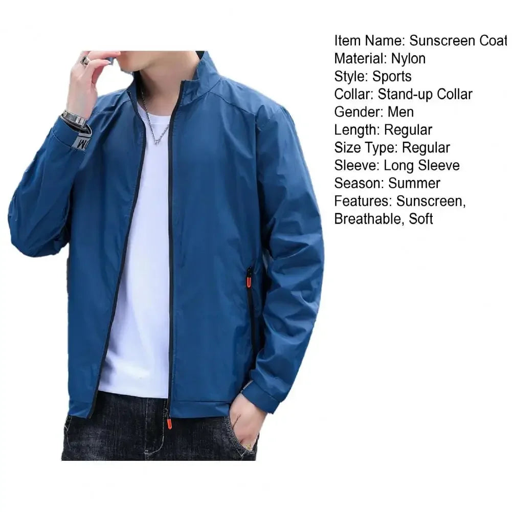Jackets Men Windbreaker Coats Male Sunscreen Clothing Summer Camping Jacket Ultrathin Cycling Motorcycling Fishing Top