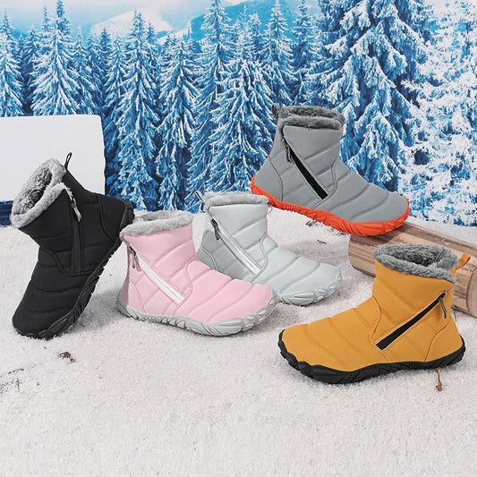 Winter Snow Boots Children's Shoes For Boys Girls Warm Plush Ankle Boots Outdoor Waterproof Anti Slip Kids Cotton Shoes Fashion