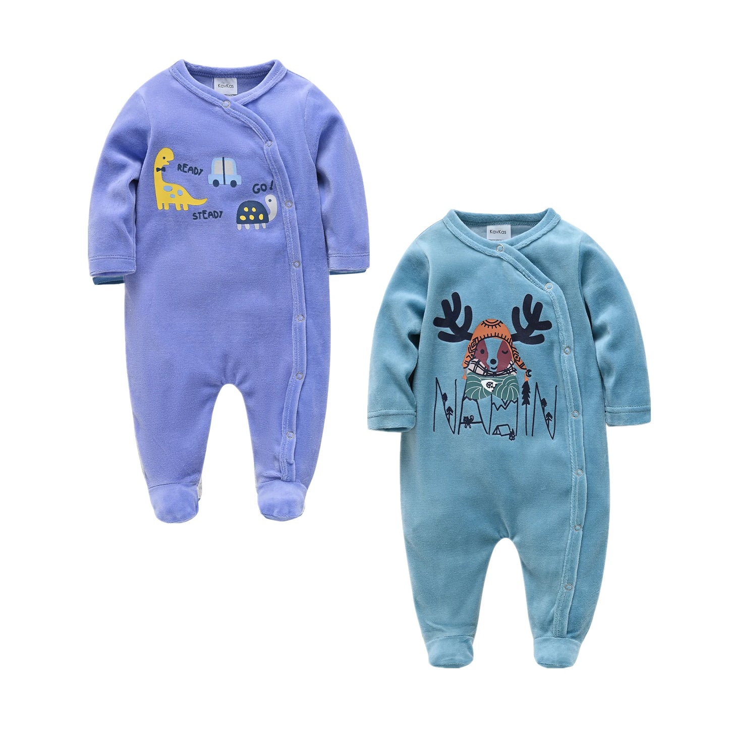 Newborn Baby Boy Clothing Pajamas 1 2PCSAnimal Cartoon Overall Jumpsuits Winter Baby Onesies Kids Sleepwear Newborn Baby Pyjamas