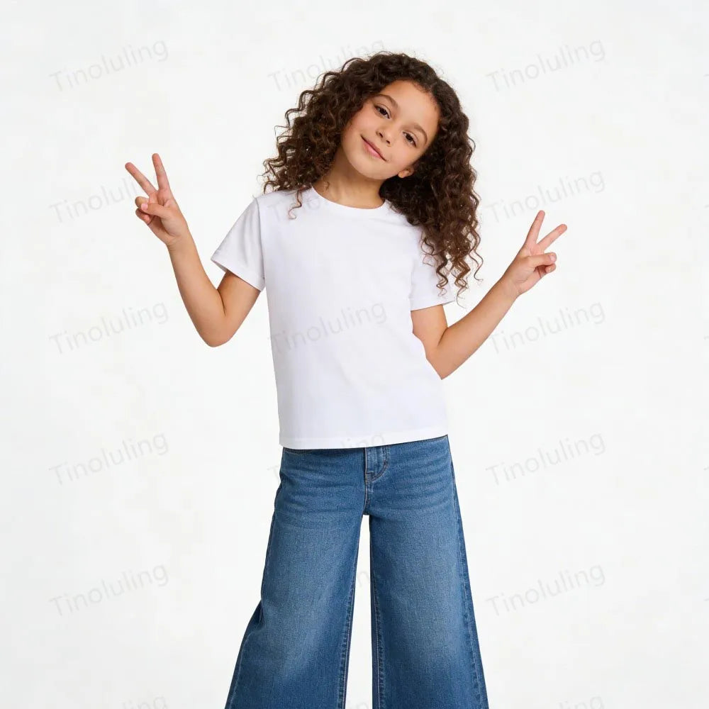 1 to 14 Years Boys Tshirt Plain Cotton Teenage Girls T Shirts Basic White Black Tees Korea Short Sleeve Summer Children Clothing