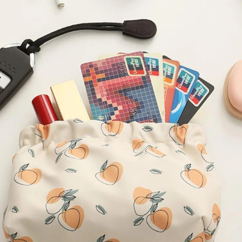 Multi Color Printed Canvas Cosmetics Storage Bag For Girl Students Key Lipstick Makeup Case Organizer Handbag Toiletry Bags