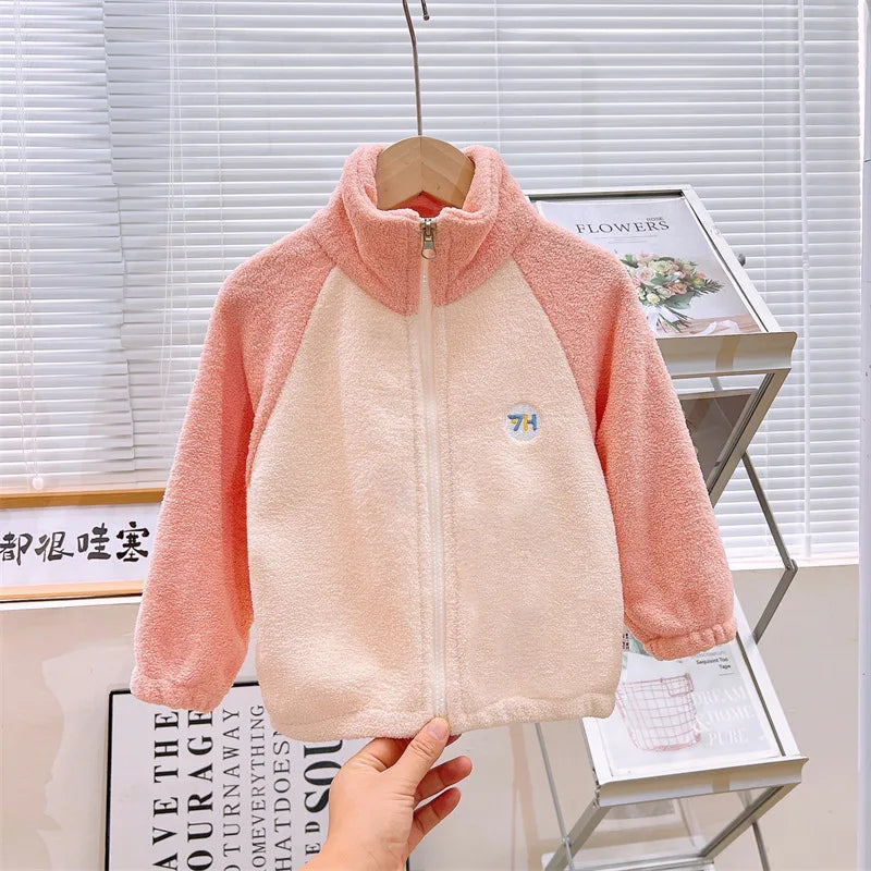 2026 New Girls Jackets Autumn Coat Winter Thermal Fleece Jacket for Children 1-10Yrs Kids Coats Warm Korean Outerwear