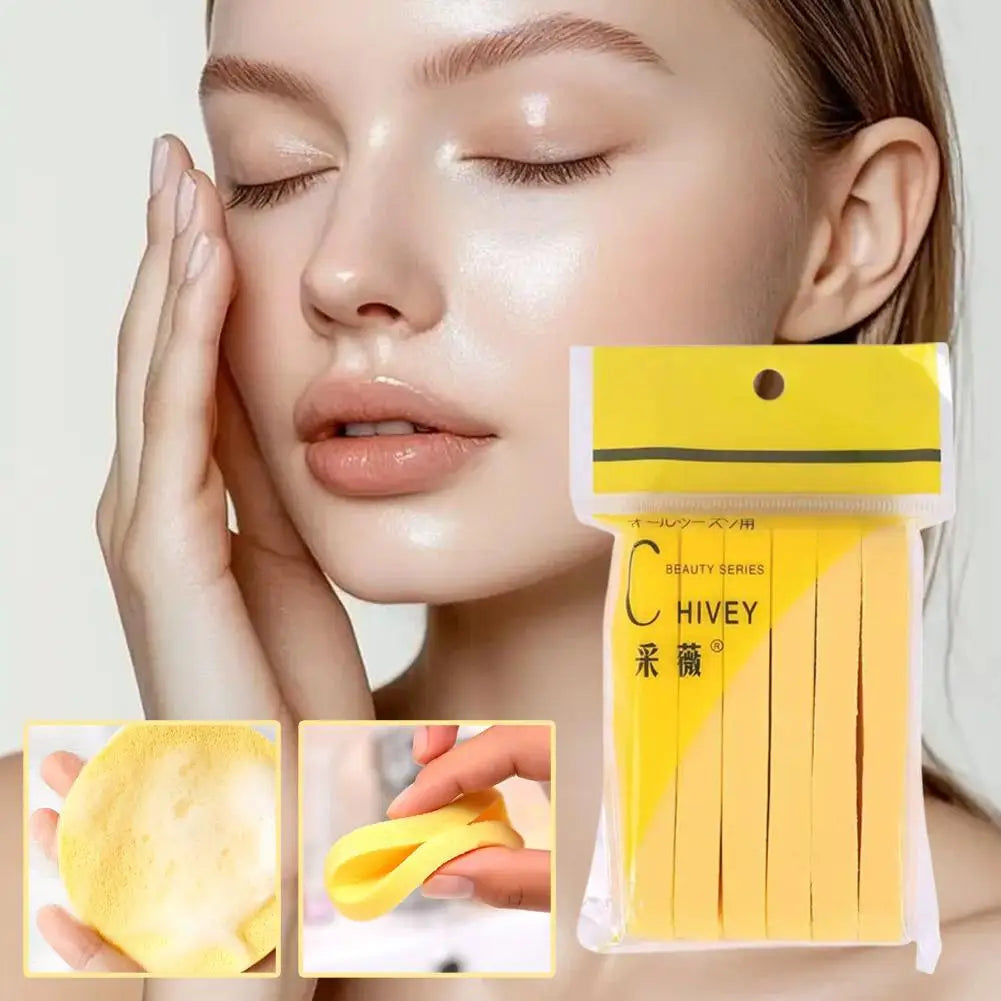 12PCS Facial Sponge Compressed, Face Cleansing Sponge Cosmetic Wet Puff Dry Wet Makeup Facial Sponge Round Wash Face Sponges