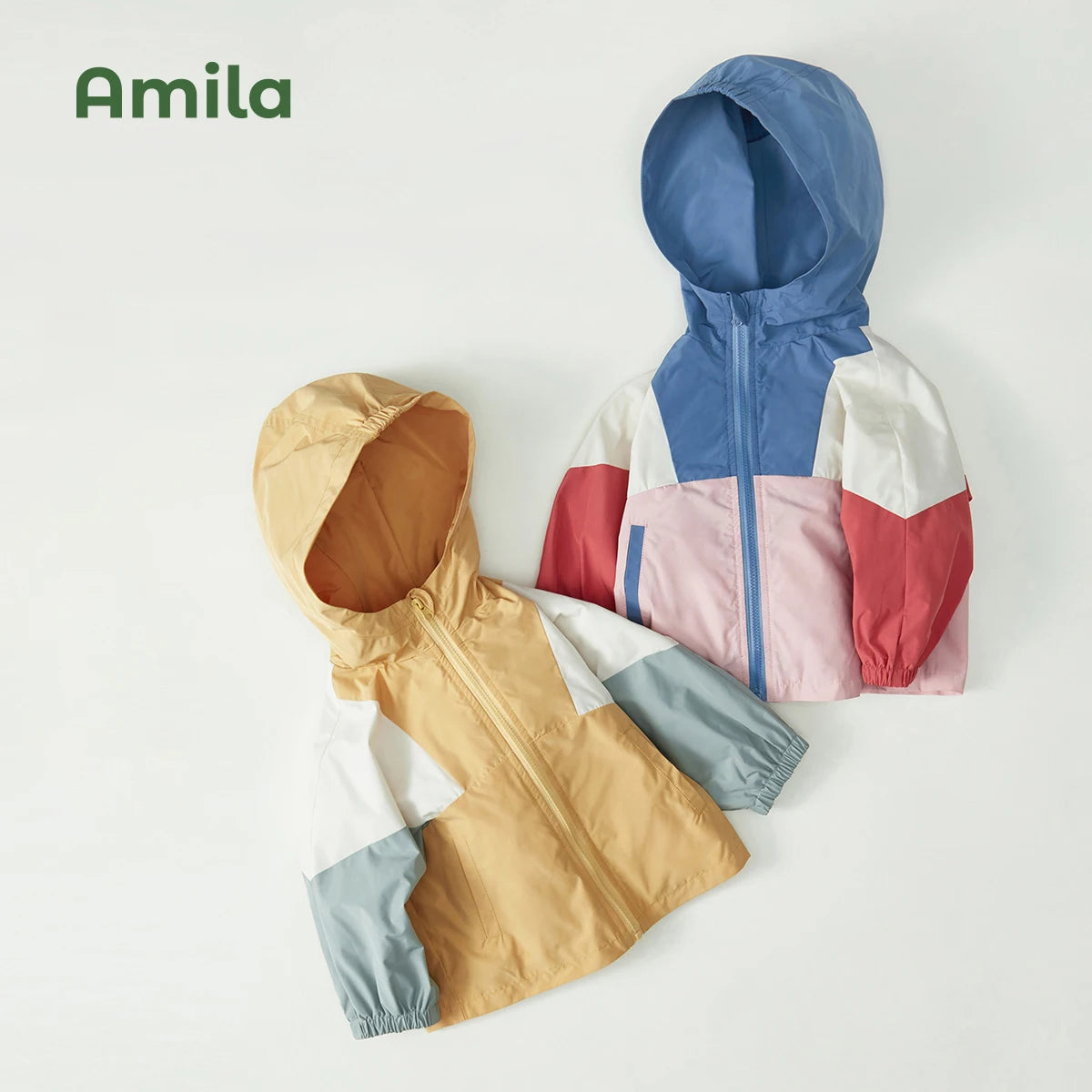 Amila, chaqueta para bebé, nueva moda de primavera, prendas de vestir con capucha informales de retales, ropa para niños pequeños y niñas, ropa bonita de marca para niños