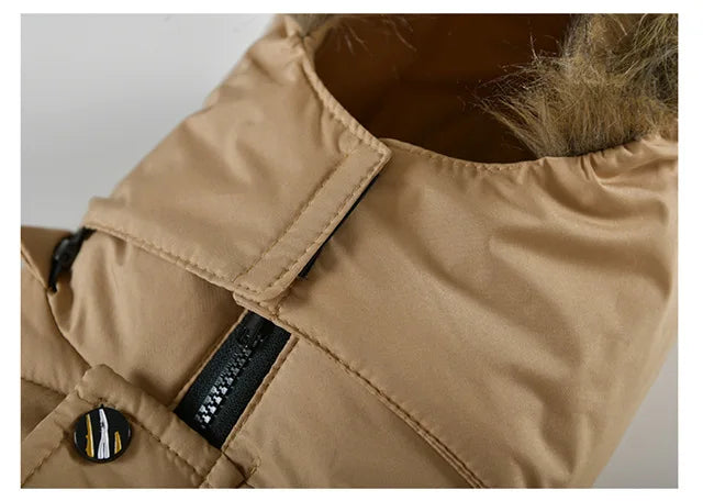 Winter Boys Girls Coat Keep Warm Kids Jacket Hooded Zipper Fur Collar snow suit Outerwear Children's Clothing 4 to 8 10 Years