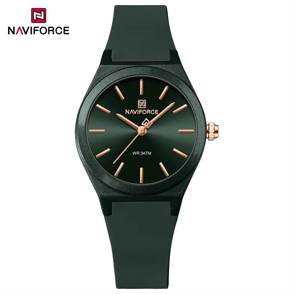 NAVIFORCE 2025 Women Fashion Watches Quartz Watch Sports Silicone Strap Ladies Wristwatches Simple Clock Gift relogios feminino