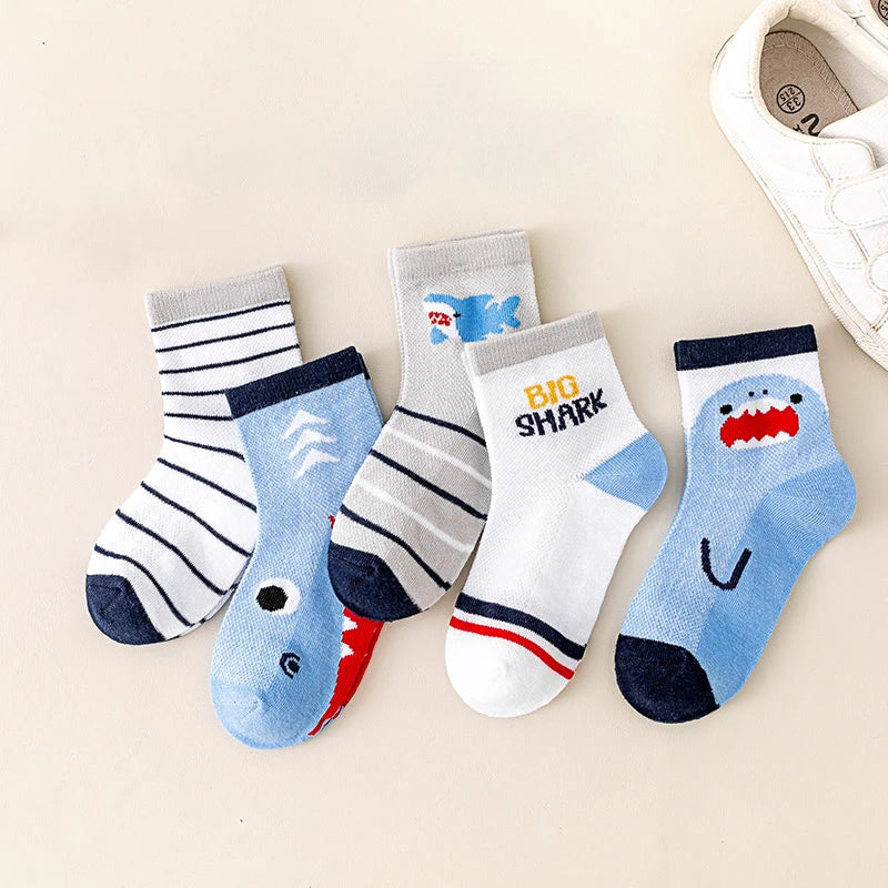 5 pares de calcetines para bebé recién nacido, bonitos calcetines cortos, calcetines deportivos suaves de algodón con dibujos animados para niños y niñas