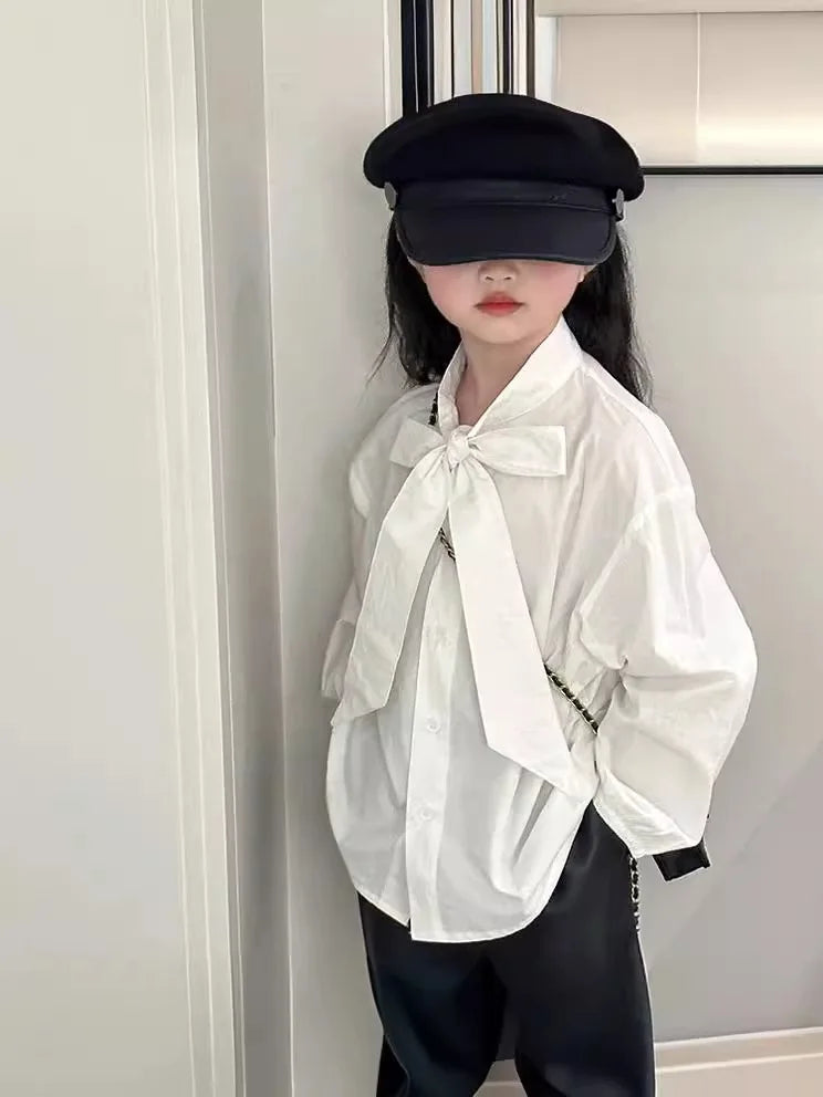 Girls Shirt Spring Autumn Long Sleeve Casual Daily Blouse for Kids Fashion Design Striped Flower Teen School Child Tops Clothes