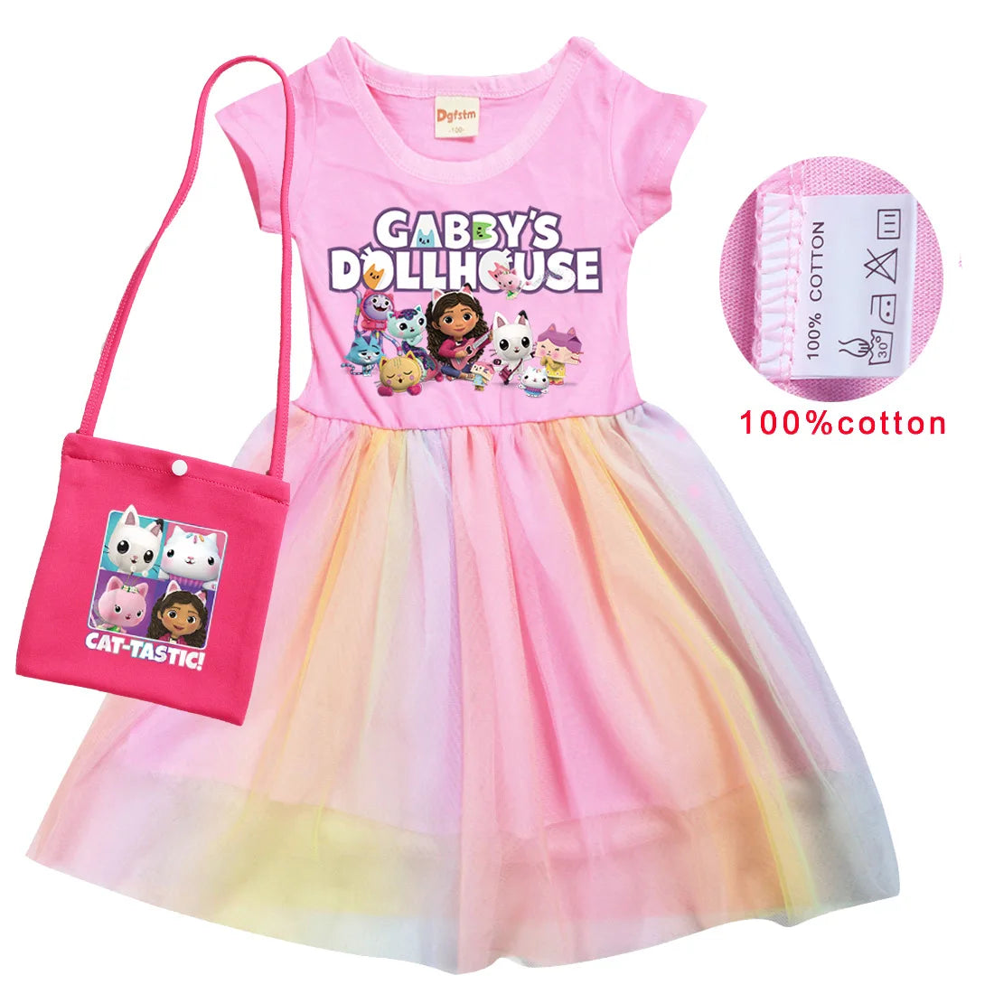 Gabbys Dollhouse Girl Cat Tastic Cosplay Costumes Girls Dresses Bag Kawaii Kids Princess Dress Birthday party Costume with bag