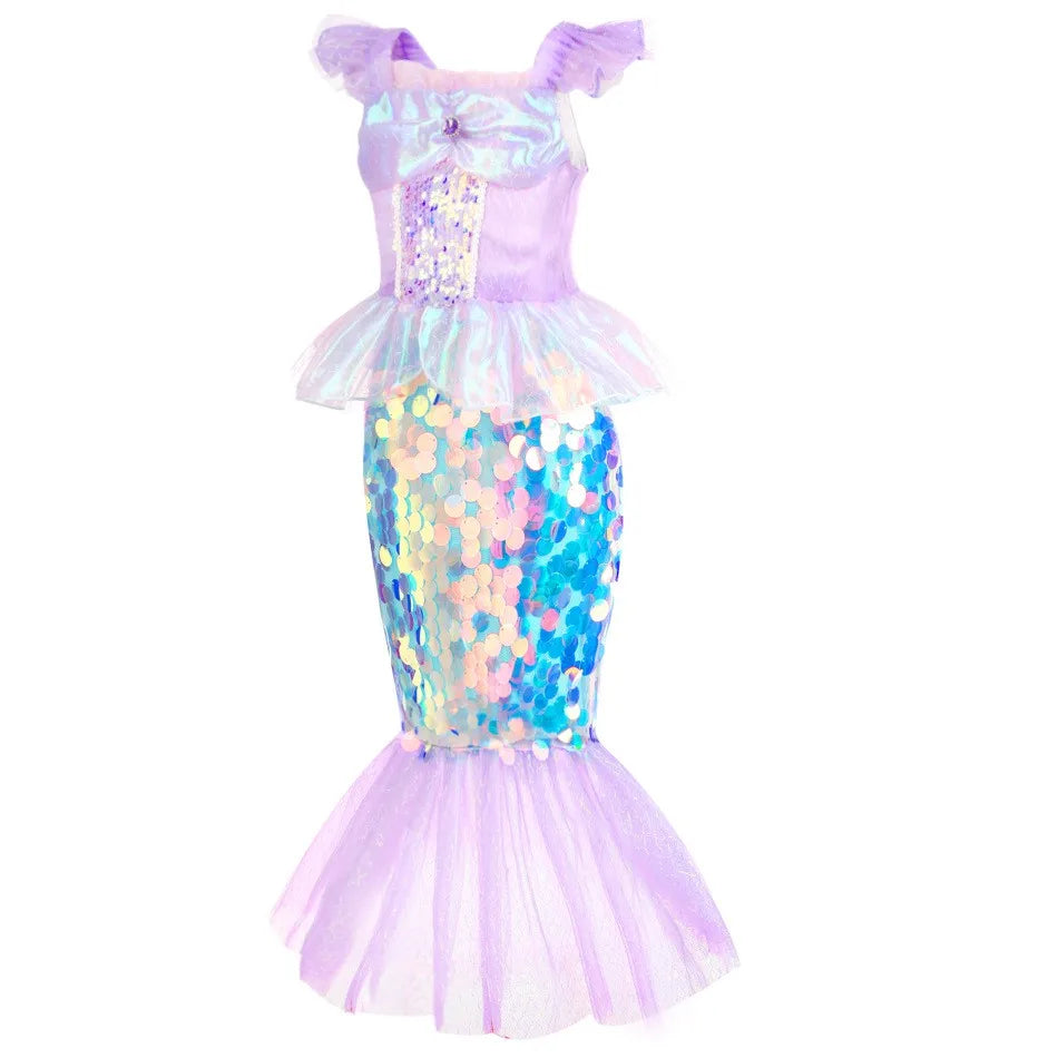 Disfraz Mermaid Christmas dressfor Girl Dress Ariel Costumes Children's Sequined Fishtail Party Clothes Deguisement Fille