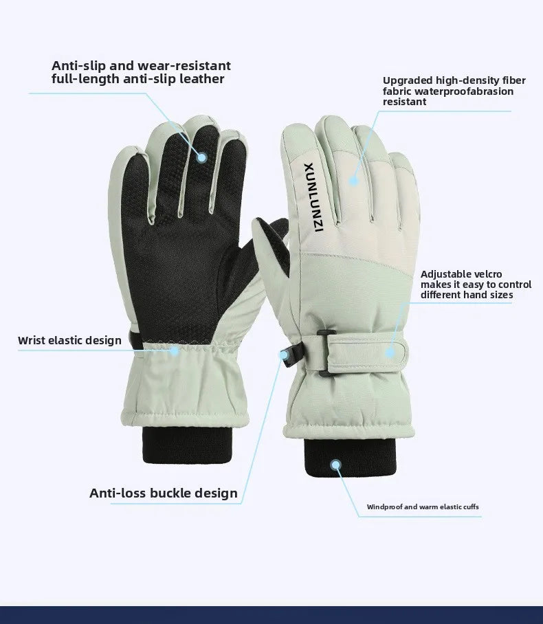 Kids Winter Ski Gloves Waterproof Thermal Snow Gloves for Boys Girls Outdoor Cold Weather Mittens for Cycling Riding and Sports