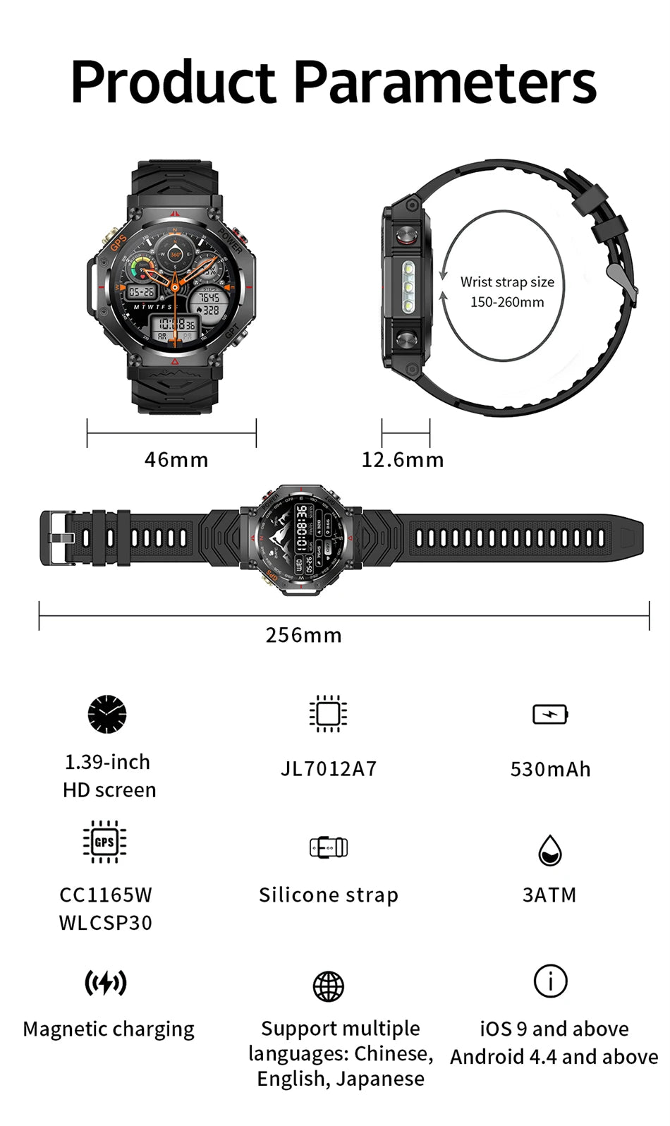 New GPS Positioning Smart Watch Men GPT AI Voice Assistant Bluetooth Call 3ATM Waterproof Compass Outdoor Sports Smartwatch 2025