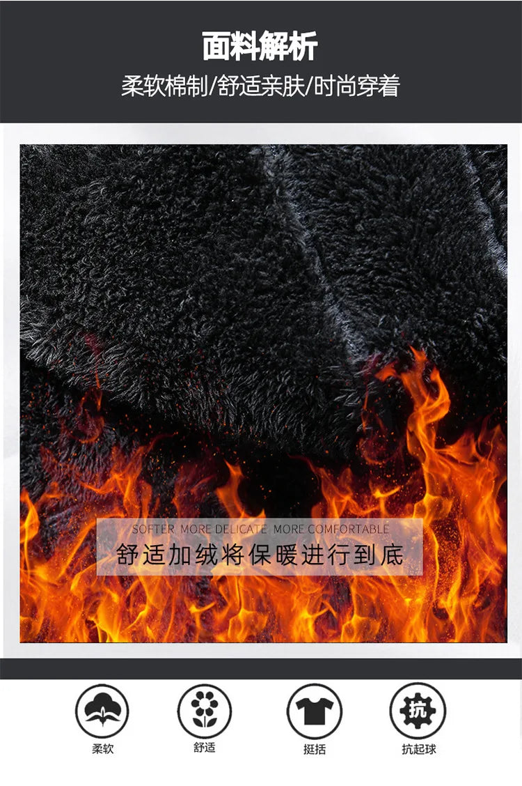 Thicker Winter Jacket Men Warmer Hooded Denim Lambswool Hooded and Padded Denim Jacket Imitation Lamb Wool Fleece Mens Clothes