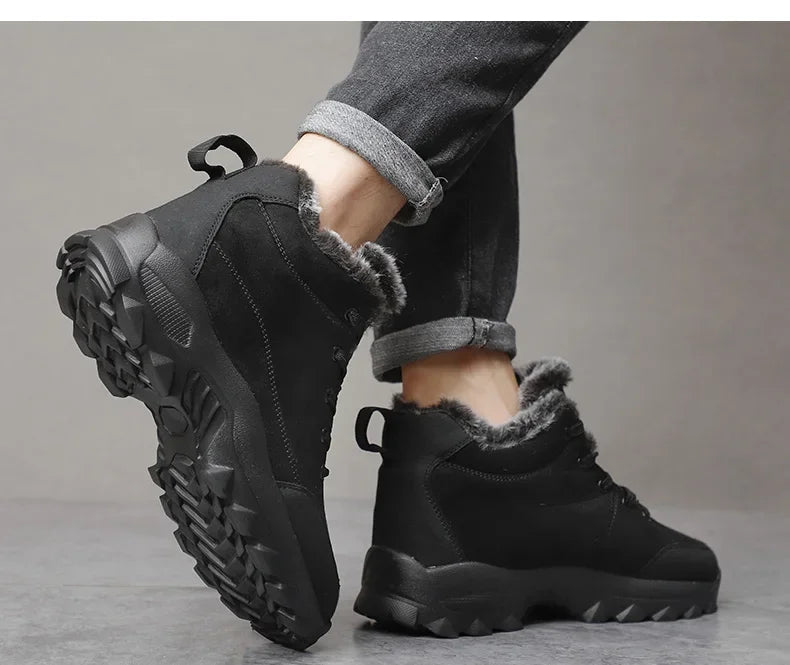 Men Winter Snow Boots with Fur Outdoor Sneakers Men Shoes 2023 New Male Warm Footwear Ankle Boots for Men Botines Botas Hombre
