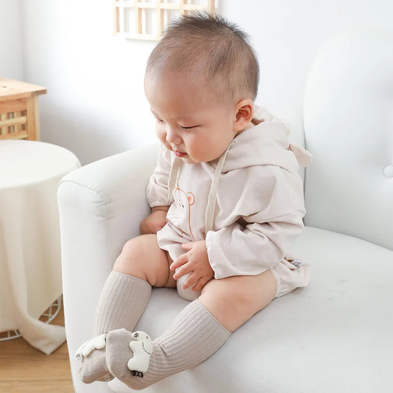 Calcetines de algodón para bebé, calcetines antideslizantes con animales de dibujos animados, calcetines para recién nacidos, calcetines de Otoño Invierno para niños, calcetines para bebés y niñas