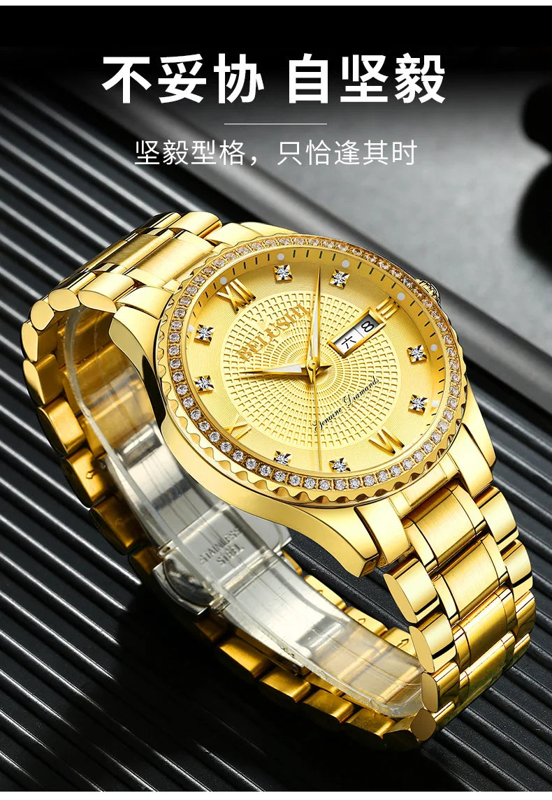 BELUSHI New Waterproof luminous Business Casual Man Wristwatch Stainless Steel Strap Men's Quartz Watch Fashion Men's Watches