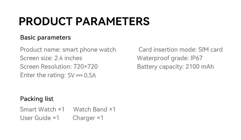 NEW Smartwatch 5G with 2.4" HD Screen 190° Rotating Camera WIFI 3D Stereo Navigation Compass NFC Bluetooth Smart Watch Men Women