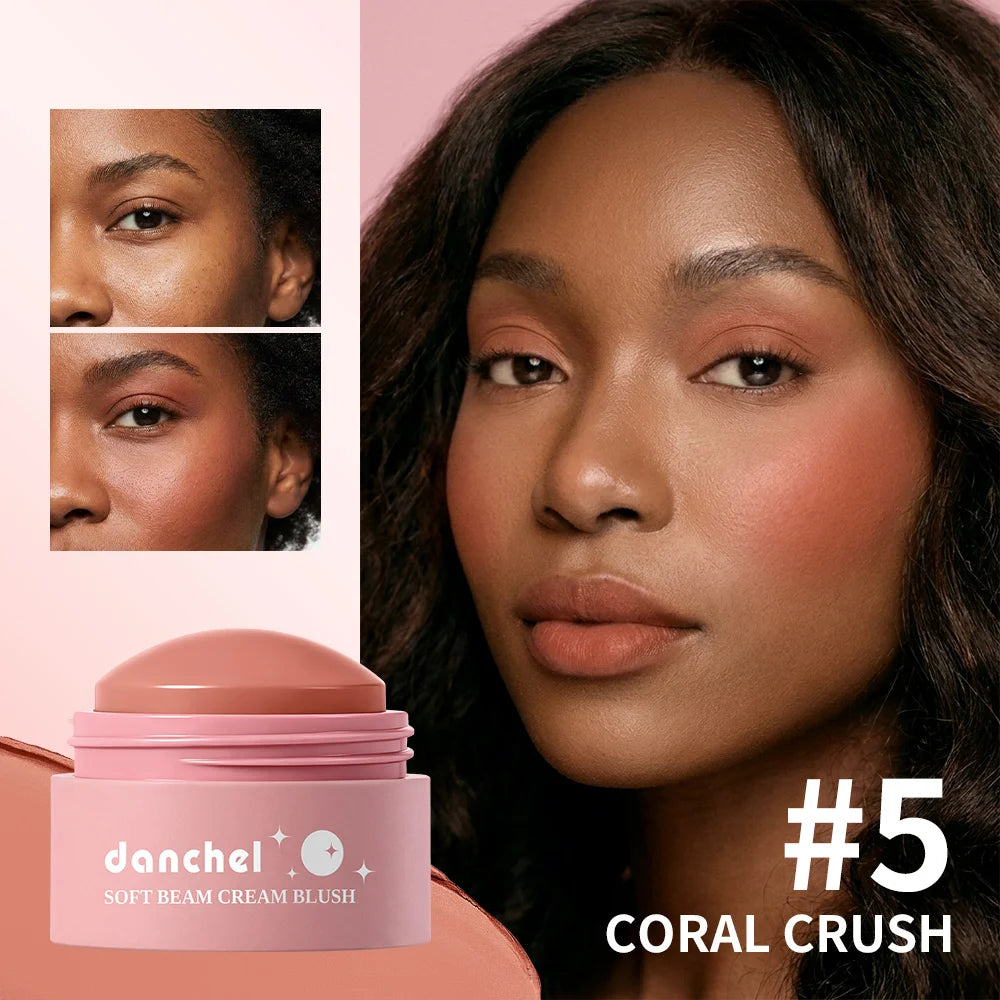 Natural Looking Matte Blush Stick Waterproof Long Lasting Hydrating Blendable Cream Blush Balm Lightweight Cheek Makeup Cosmetic
