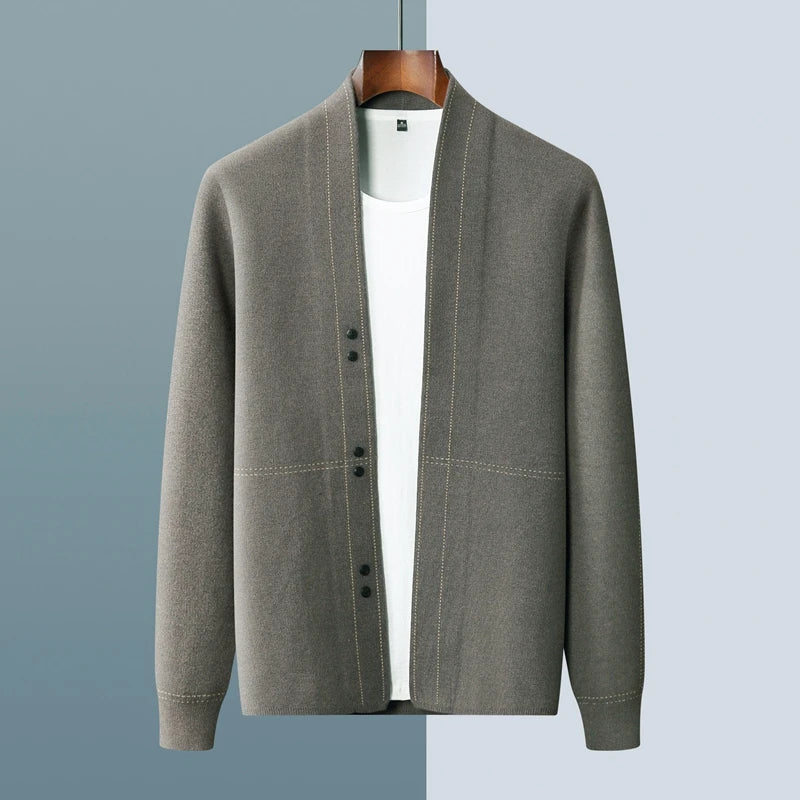 Fall/Winter New Men's Wool Cardigan Jacket Knitted Outer Cashmere Sweater Men's Wear