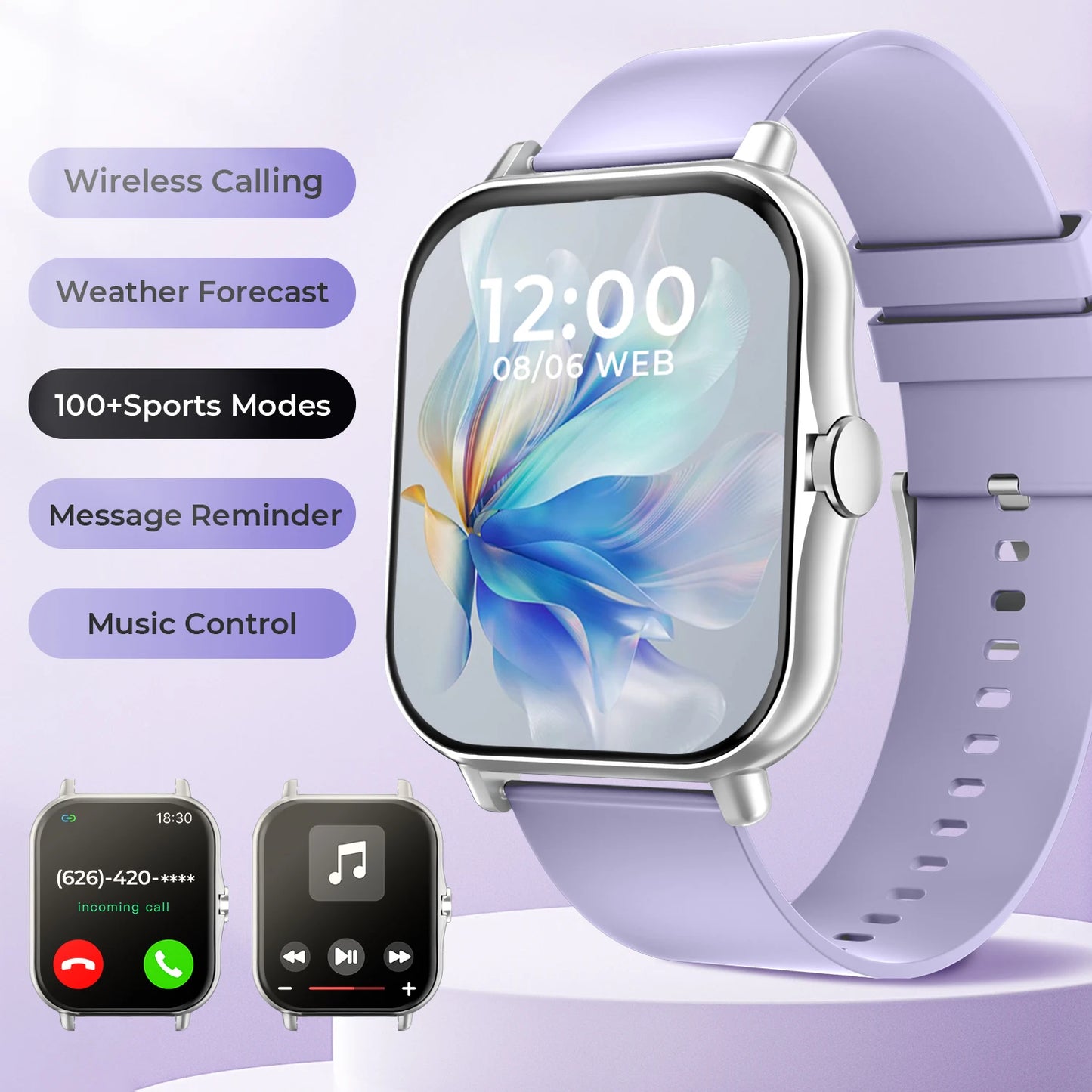 2026 New Smart Watch 1.83 HD Screen Multi-color Watch Strap Bluetooth Call Outdoor Sport Watch For Android/IOS Men Women