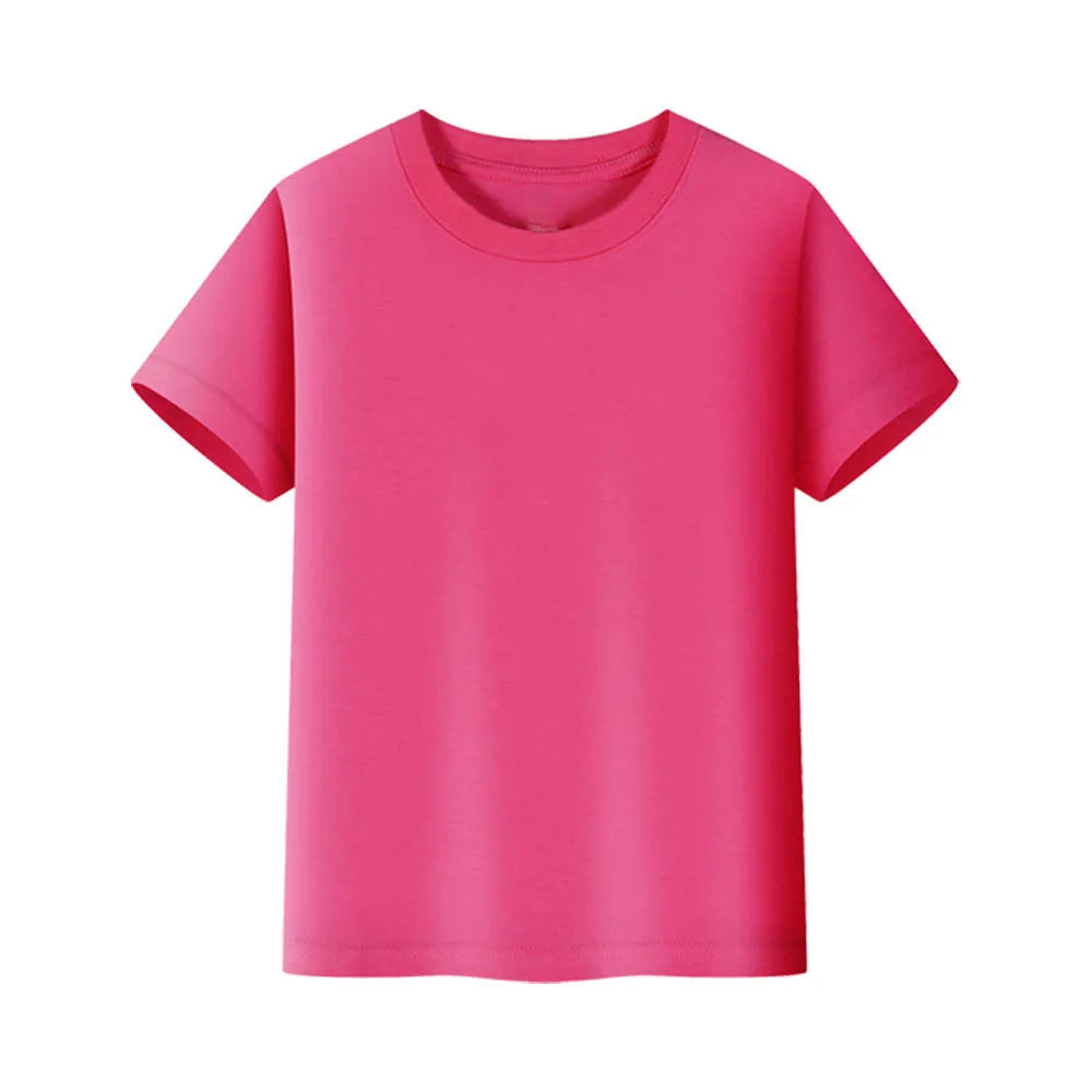 1 to 14 Years Boys Tshirt Plain Cotton Teenage Girls T Shirts Basic White Black Tees Korea Short Sleeve Summer Children Clothing
