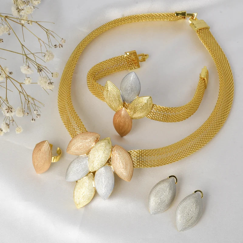 ZEADear Jewelry Sets Egg Shape Bridal Wedding Earrings Necklace Bracelet Ring Gold Plated Anniversary Jewellery Wholesale Gift
