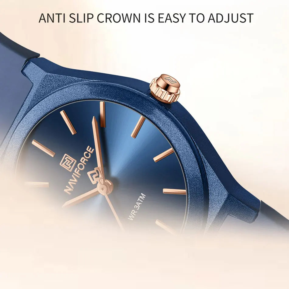 NAVIFORCE 2025 Women Fashion Watches Quartz Watch Sports Silicone Strap Ladies Wristwatches Simple Clock Gift relogios feminino