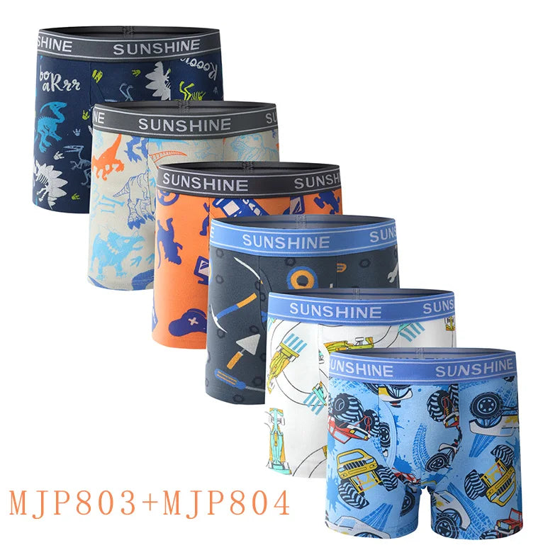 Baby Toddler Boys' Underwear,  100% Cotton Kids Underwear, Little Boys Briefs Soft Dinosaur Boxer Briefs(Pack of 6)