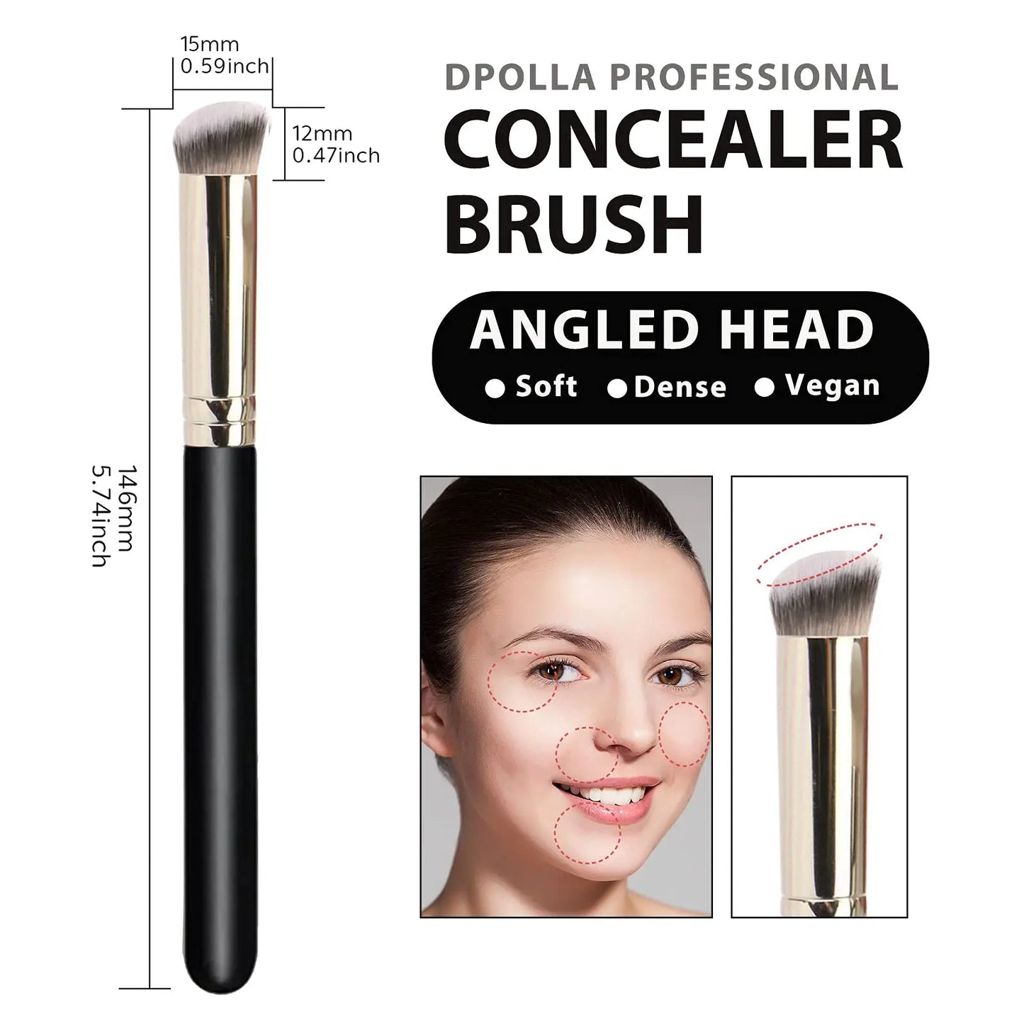 2 PCS Makeup Brush Professional Foundation Brush and Concealer Brush