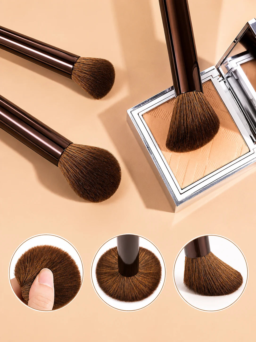 Makeup Brush Set - 18pcs High-Value Multi-Functional - Including 15 Makeup Brushes + 2 Powder Puffs + Makeup Bag - Travel-Friend
