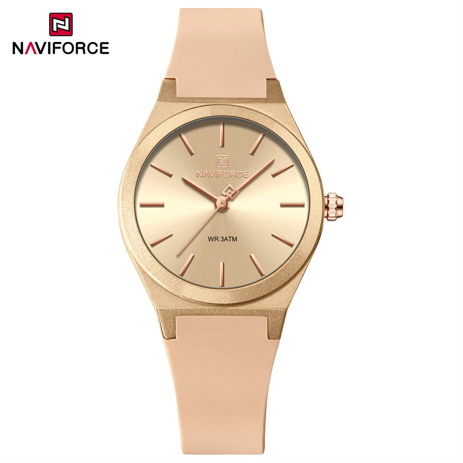 NAVIFORCE 2025 Women Fashion Watches Quartz Watch Sports Silicone Strap Ladies Wristwatches Simple Clock Gift relogios feminino