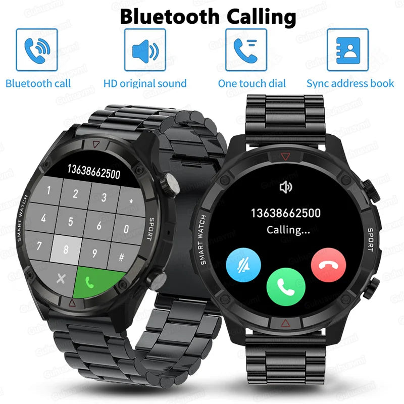 New Smart Watch Mens 4G Memory Local Music Player 454*454 AMOLED Screen Bluetooth Call Sports Man Smartwatch For Man Android iOS