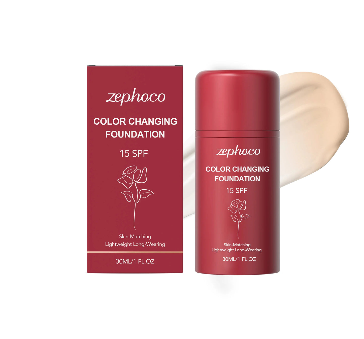 Temperature-Changing Protective Foundation, Hydrating & Sheer, Lightweight & Flawless, Portable for Daily Natural Base Makeup