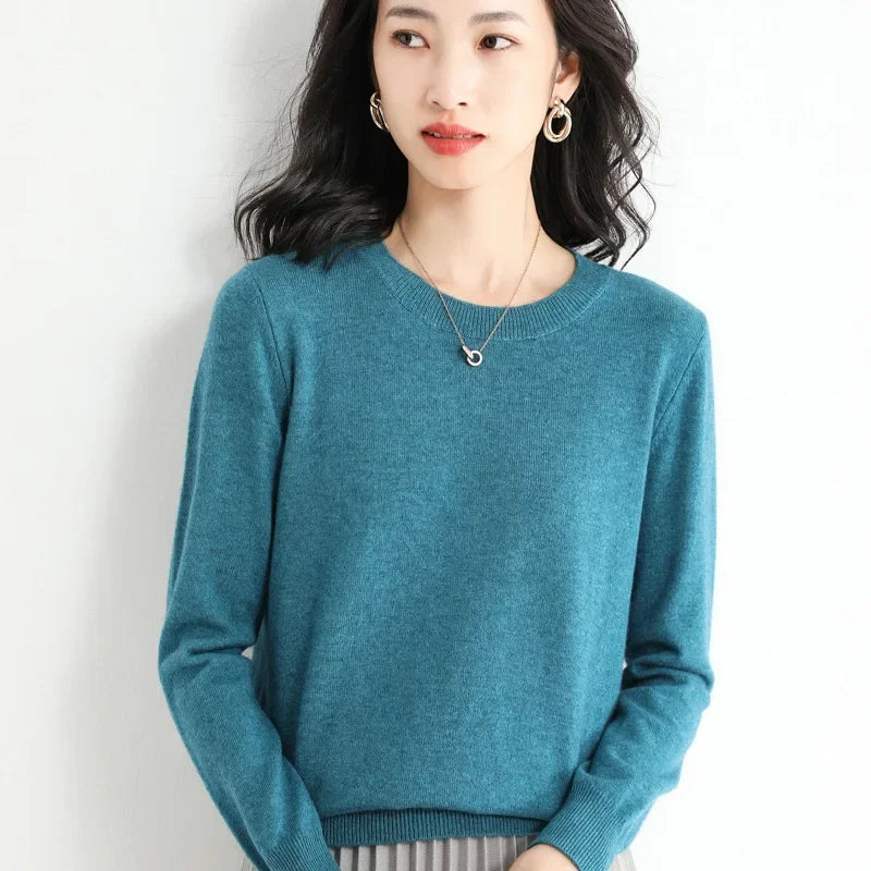 Women Sweater O-neck Autumn Winter Basic Pullover Warm Casual Pulls Jumpers Korean Fashion Spring Knitwear Bottoming Shirt 2025