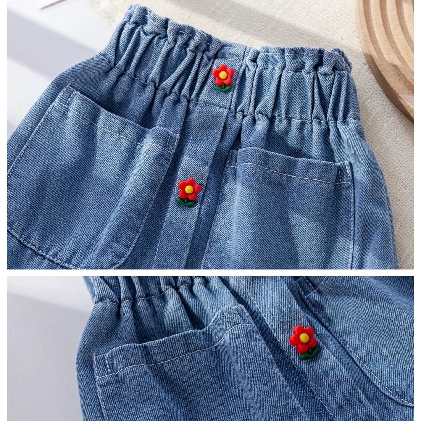 Baby Girls Jean Skirt Kids Ballet Skirts Toddler Flower Short Dress Party Costume Summer Children's Clothes Korean Style