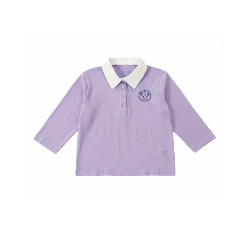AP SS26 teen women loose contrast collar shirts girls ladies fashion cotton casual shirt tops clothing