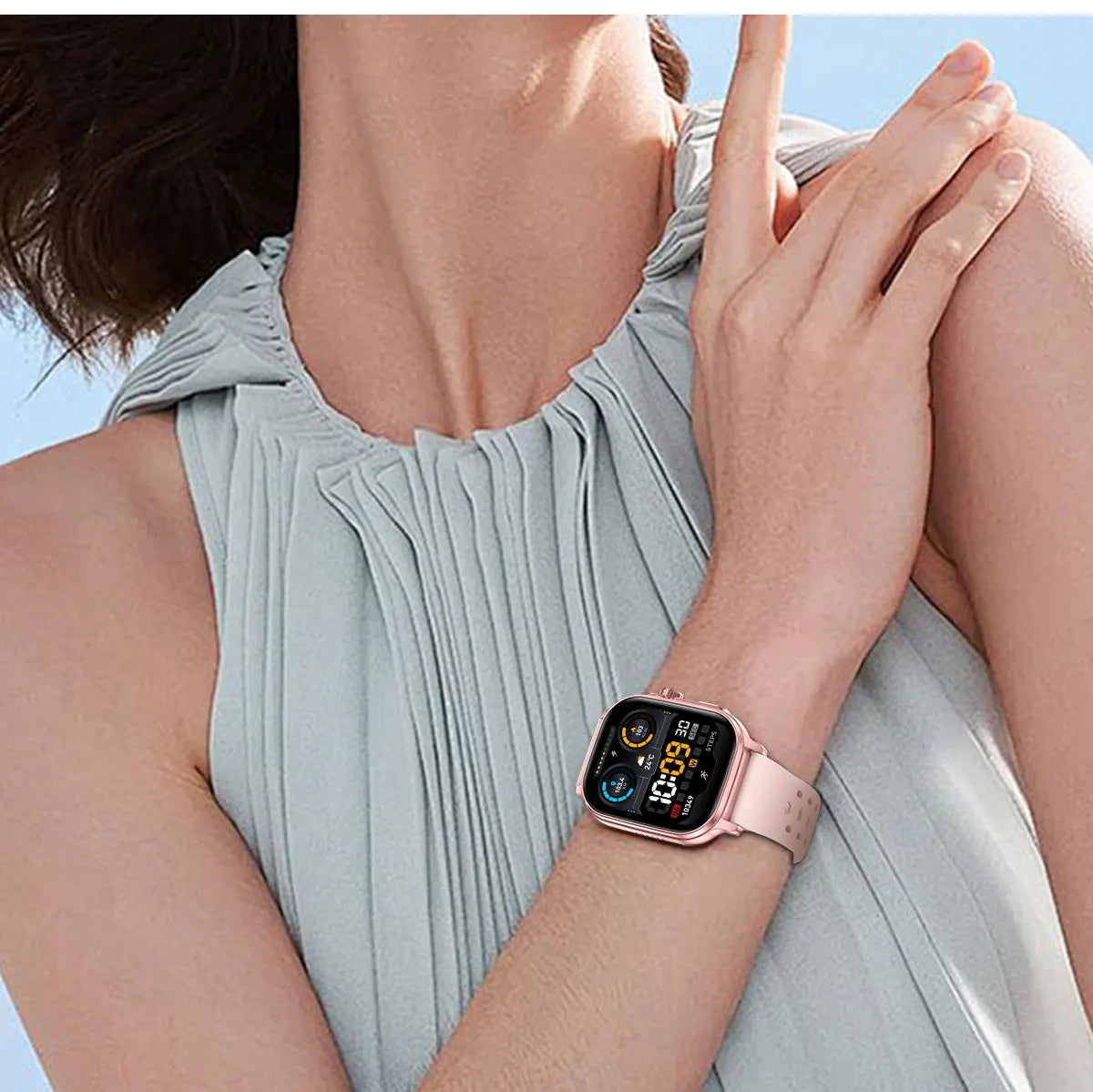 LIGE New Smart Watch Men Women 1400mAh Ultra Battery 2.01Inch HD Screen LED Flashlight IP68 Waterproof Bluetooth Call SmartWatch