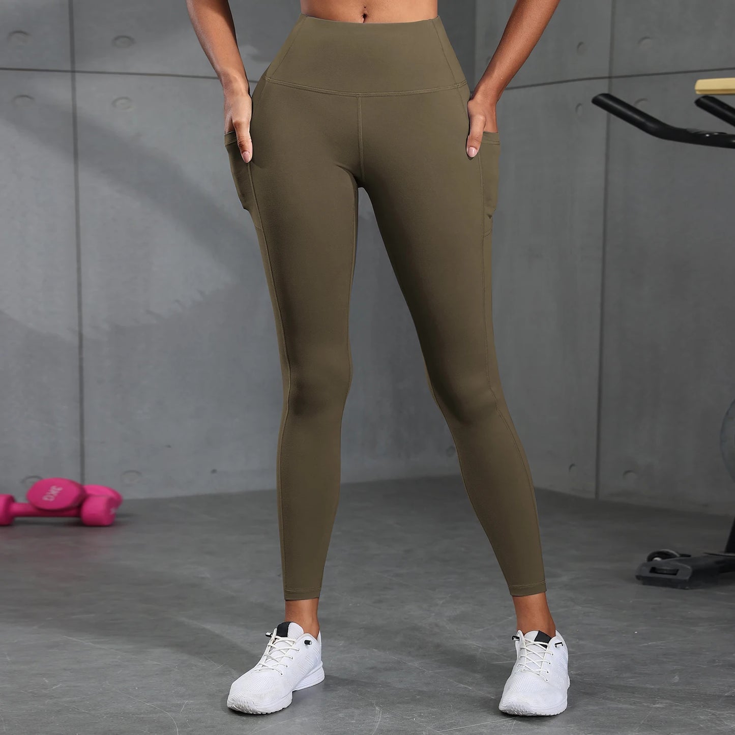 Women Fitness Lenggings With Side pockets Female Full Length Leggings Running Pants Comfortable High Waist Yoga Pants
