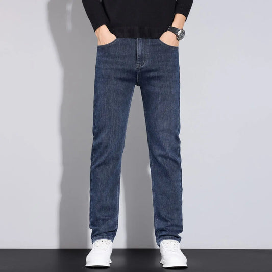 JEAN2026 Autumn/Winter New Men's Casual Pants, High-Quality Business Formal Sportswear Jeans, Straight-Leg Stretch Long Pants