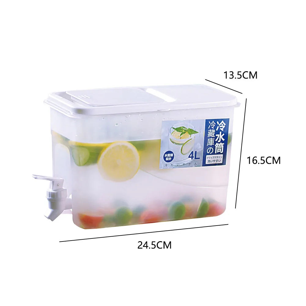 4L Refrigerator Cold Kettle Multifunction with Faucet Fridge Water Container Large Capacity Fridge Water Jug for Kitchen Fridge